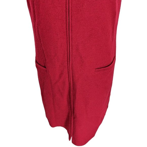 Vintage Talbots Wool Shift Dress Womens Size 12 Red Zipper Pockets Lined Modest - Picture 6 of 8
